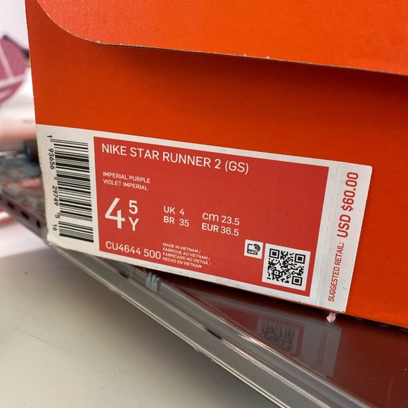 NEW Nike Star Runner 2.0 Purple Blue Grade School Kid’s Running Tennis Shoes - Picture 6 of 6